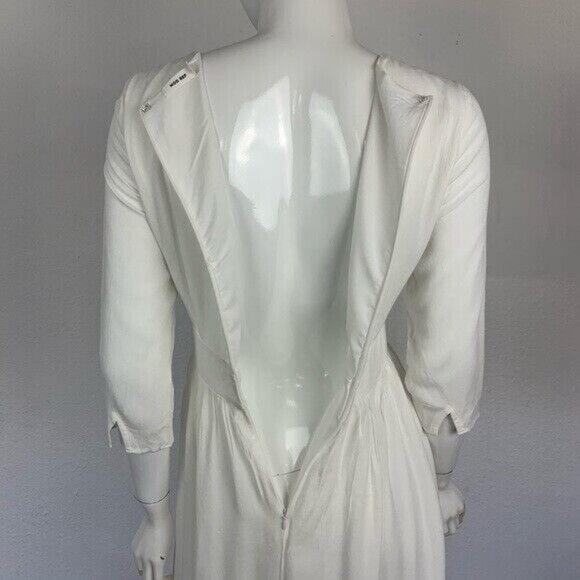 Mod Ref Midi Dress Small White Embroidered Boho Resort Beach‎ Bridal Casual - Picture 8 of 10